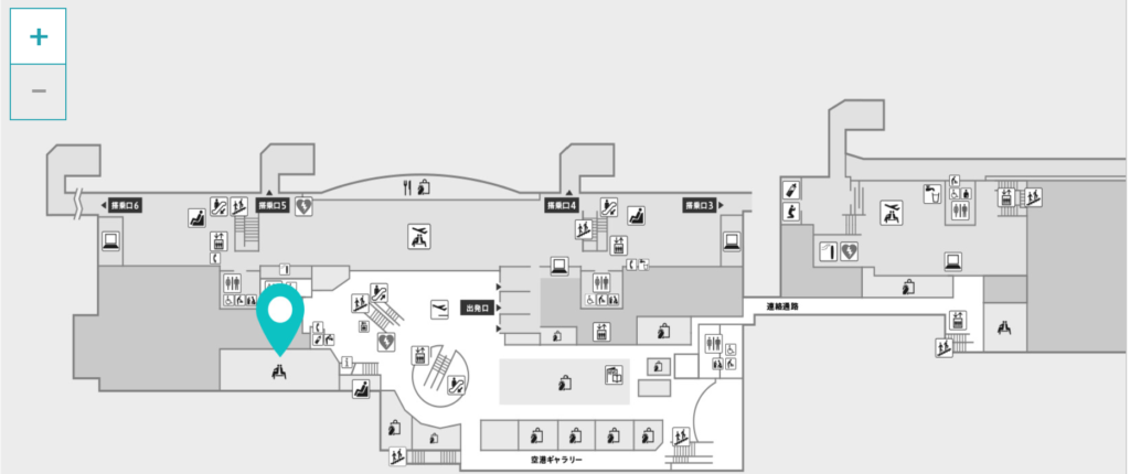 函館空港　ラウンジの場所